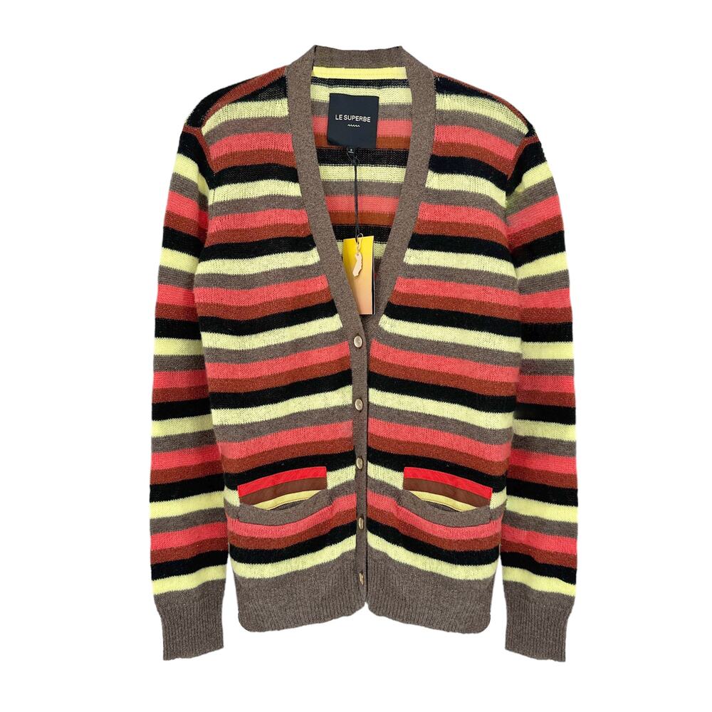 LE SUPERBE Boyfriend Sweater in Bright Stripe S
